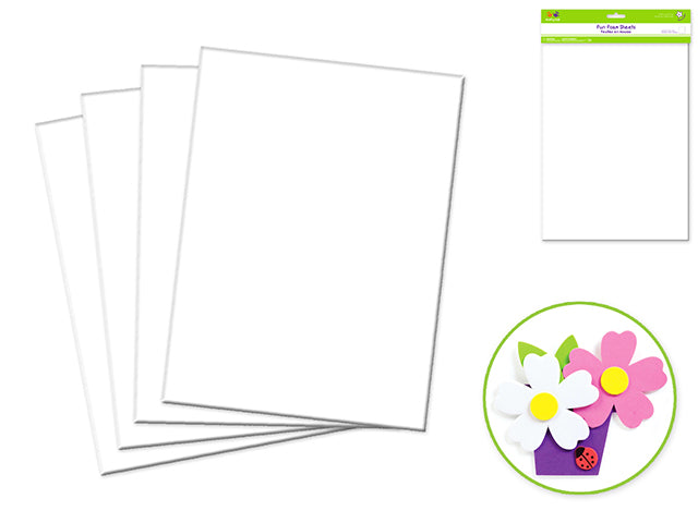 Fun Foam Sheets: 8.5"x11.5" 4pk C) White