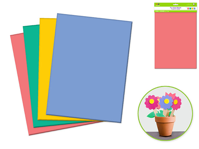 Fun Foam Sheets: 8.5"x11.5" 4pk F) Glamour Mix