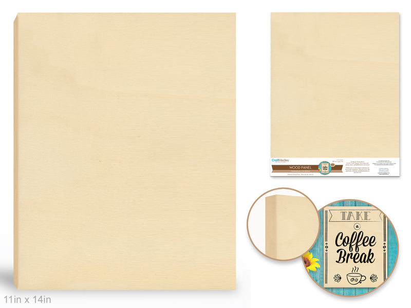Wood Craft: 11"x14" DIY Panel Natural 3/4" Deep