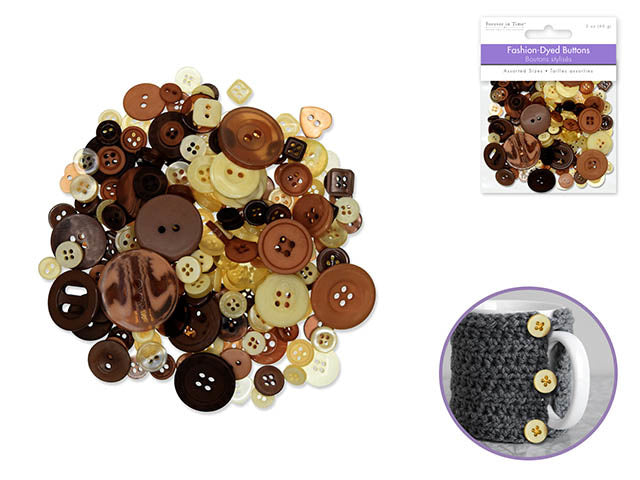 60g Fashion-Dyed Medley Buttons