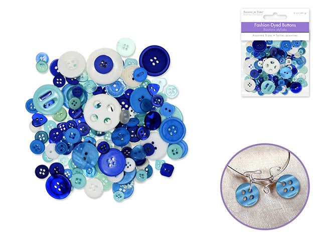 60g Fashion-Dyed Medley Buttons
