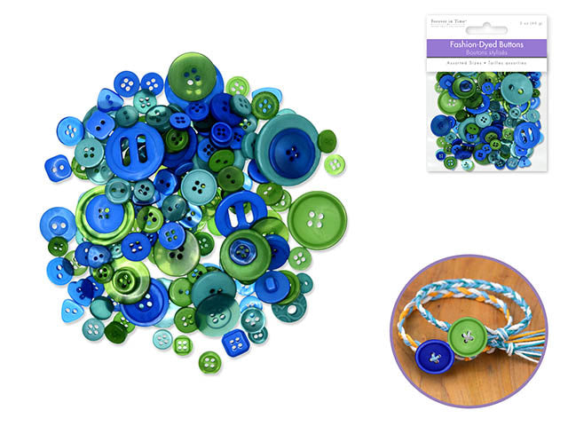 60g Fashion-Dyed Medley Buttons