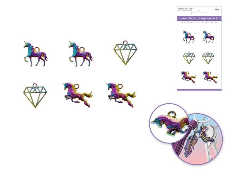 Paper Craft Emb: A/B Finish Metal Charms Themed F) Unicorn