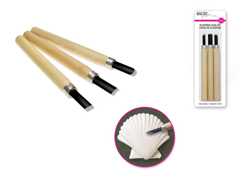 Crafter's Toolkit: Carving/Sculpting/Modelling Tool Set 3pc Ass