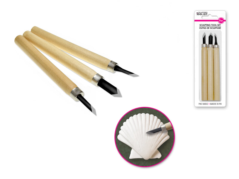 Crafter's Toolkit: Carving/Sculpting/Modelling Tool Set 3pc Ass