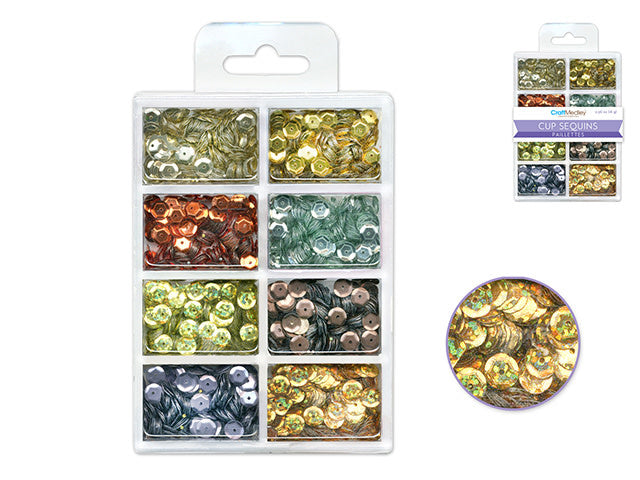 6mm Cup Sequins 25g Metallics