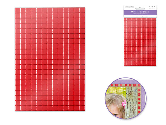 Paper Craft Sticker: Mirror Mosaics 1/4" x 294 Tiles E) Red