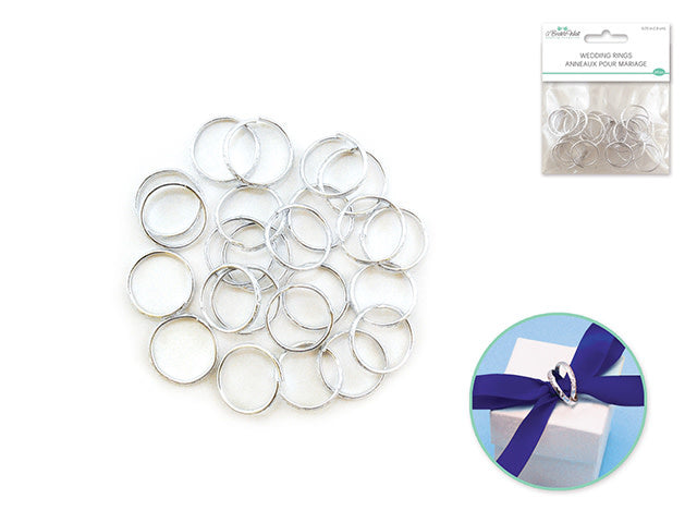 3/4'' Wedding Rings x24 Metal -) Silver