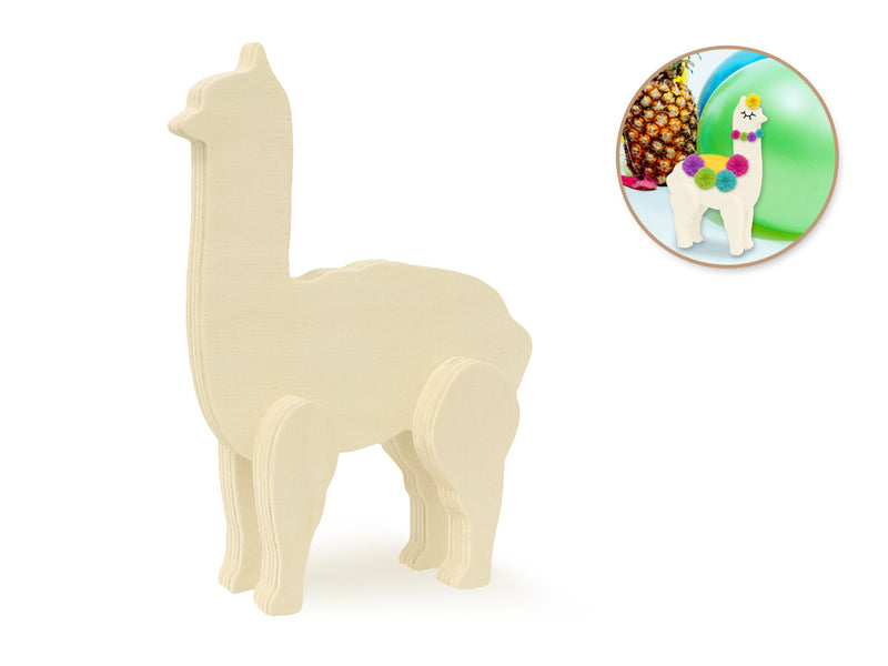 Wood Craft: 6" x 1/2" DIY Standing Animals G) Llama