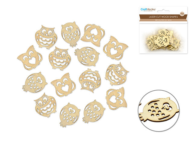 Laser-cut Wood Crafts Type_Shapes - Owls