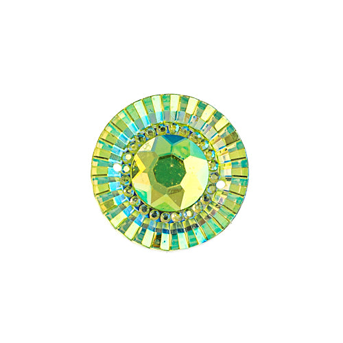Resin Sew-On Piikki Stones 10pcs 20mm Round Lime