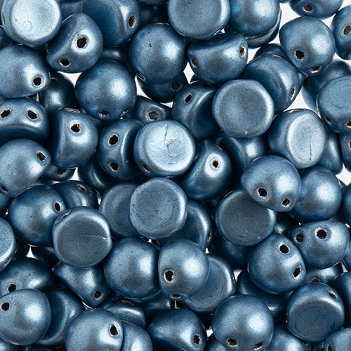 CzechMates Cabochon 2Hole 7mm (apx 30pcs) Saturated Metallic Little Boy Blue