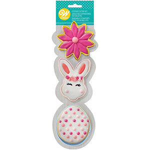 Wilton Flower Bunny Head & Egg 3 Piece Cutter Set