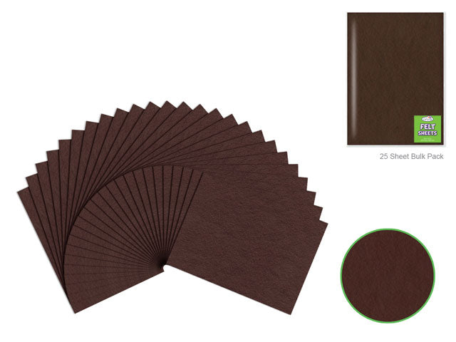 Felt Sheets: 9"x12" Premium Bar-Coded E) Dark Brown
