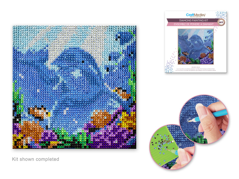Craft Medley Kit: DIY Diamond Painting Kit F) Dolphin