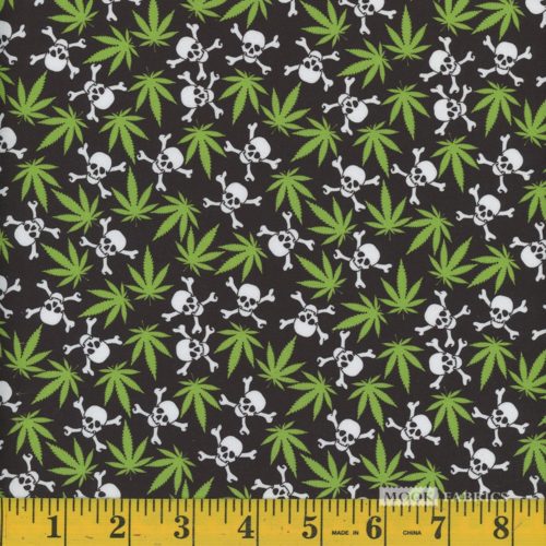 Skulls with Leaf - 100% Cotton