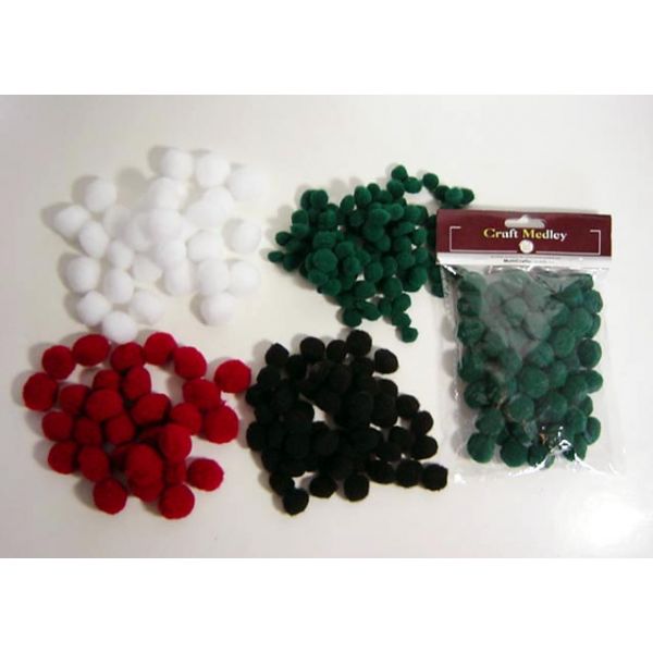 POM POMS: 3/4inch SOLIDS CARDED