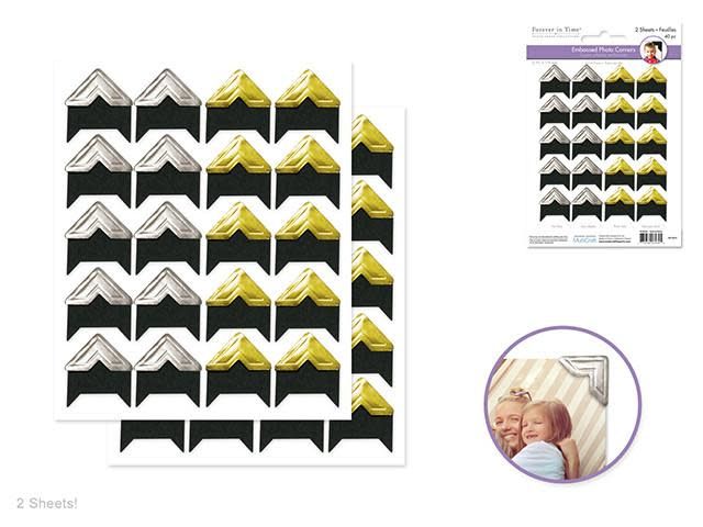 Photo Corner: 3/4'' EmbossedCardstock x40