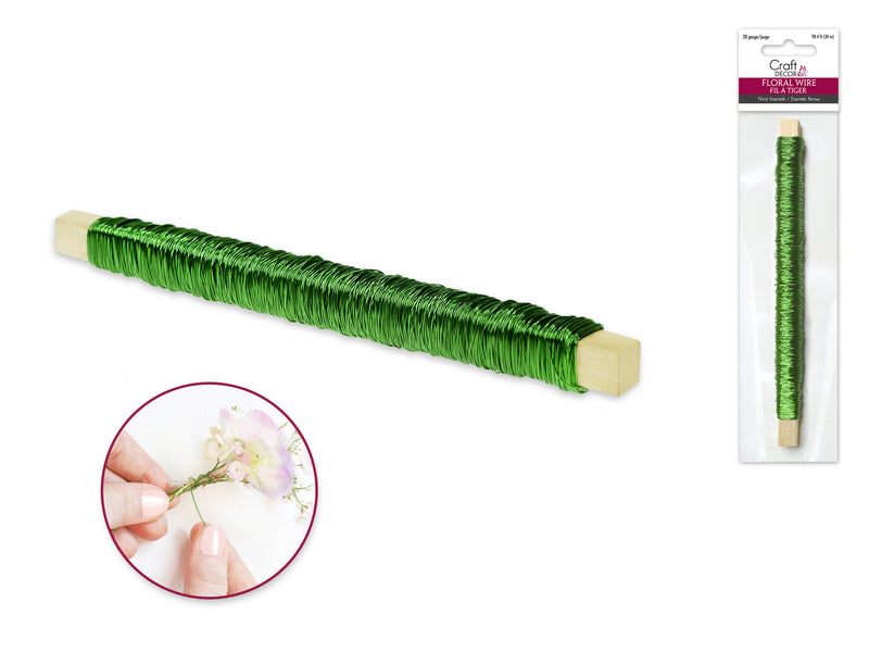 Floral Spool Wire: 28g Metallic Colors 30m 0.3mm(D) B) Green