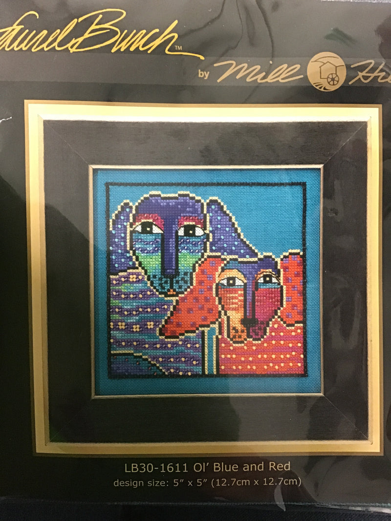 Mill Hill Beaded Cross Stitch Kit - Ol’ Blue and Red (on linen)