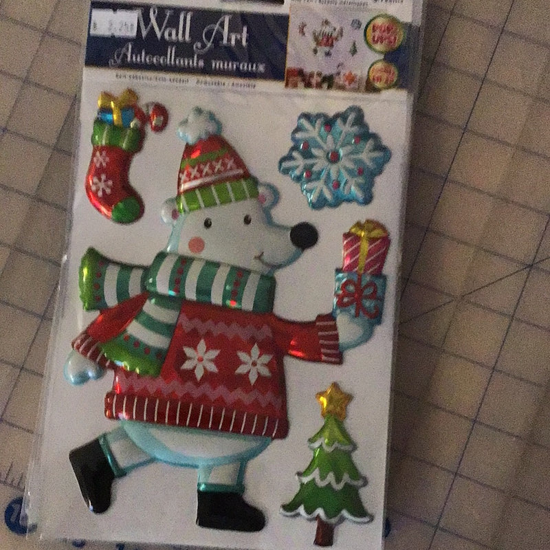 Holiday Decor: 5.9"x8.27" 3D Foil Pop-Up Decor Stickers Asst styles A) Holiday Icons