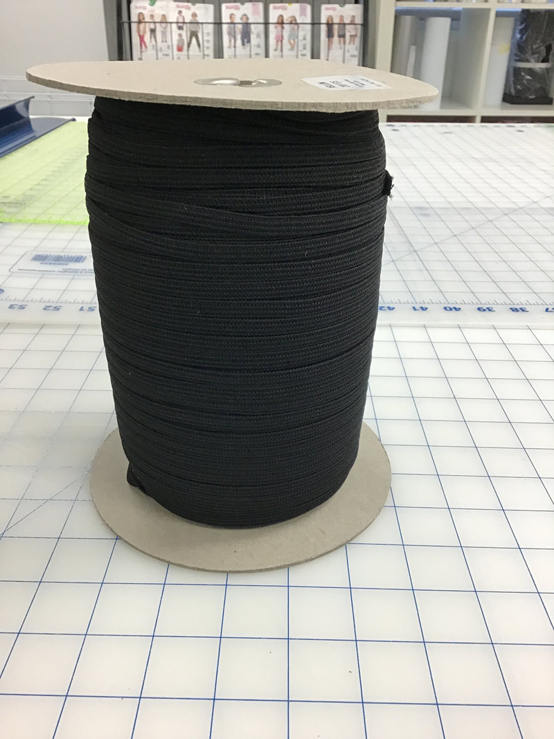 1/4" Black Elastic Sold by the Foot