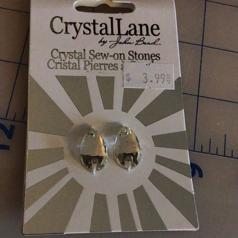 Crystal Sew-on Stone Drop 10.5 x 18mm (2pc)