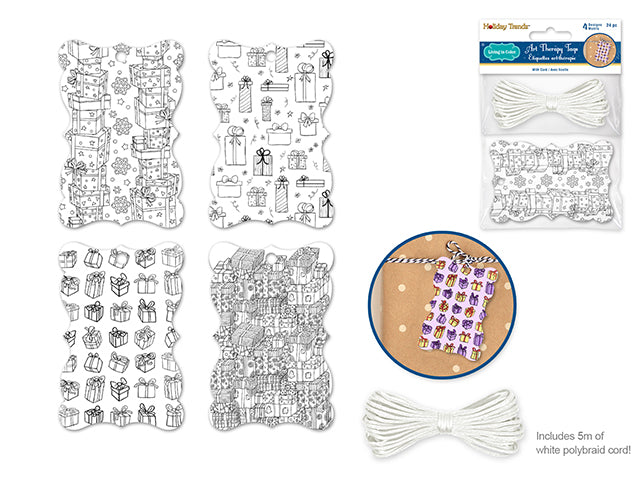 Holiday Paper Craft Emb: 6cmx9cm Living In Color Tags x24 w/Cord D) Best Gift of All