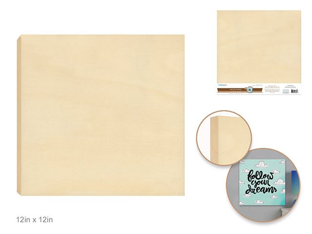 Wood Craft: 12''x12'' DIY Panel Natural 3/4'' Deep