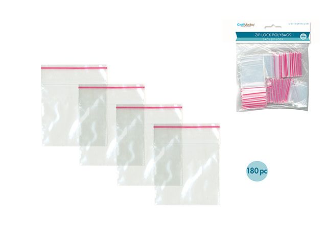 Zip-lock Polybags: 1.5''x2'' 180pcs/pk